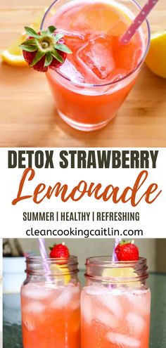 Detox Lemonade, Easy Detox Drinks, Low Glycemic Fruits, Strawberry Lemonade Recipe, Healthy Soda, Healthy Starbucks Drinks, Master Cleanse, Healthy Starbucks, Cleanse Detox