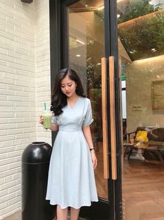 Modest Pastel Dresses, Simple Dress Aesthetic, Pastel Color Dress Casual, Pastel Color Outfit Aesthetic, Pastel Color Outfit Classy, Dresses For Church Classy, Pastel Colors Dresses, Pastel Dress Casual, Elegant Modest Dresses