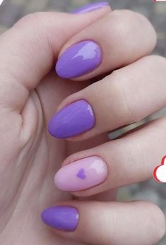 Purple Nail Designs Gel Short, Simple Purple Gel Nails, Short Nails Purple, Purple Nails Short, Purple Gel Nails, Nail Art Designs For Beginners, Purple Manicure, Nail 2023, Violet Nails