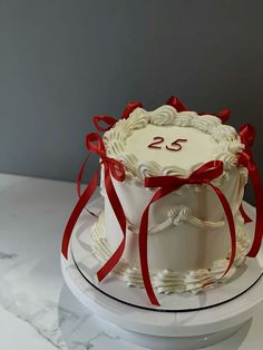 Decorated Red Velvet Cake Birthday, Red Bow Birthday Theme, 20 Yrs Old Birthday Cake, Red Velvet Birthday Cupcakes, White And Red Birthday Theme, White And Red Cake Birthdays, Red Bow Cake, Wine Themed Cake, Red Bday Party Theme