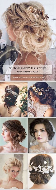 many different hairstyles for women with long hair and flowers in their hair,