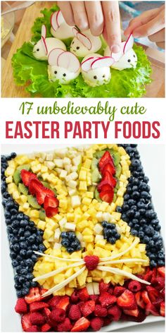 an easy and fun easter party food idea for kids to make it looks like they are eating