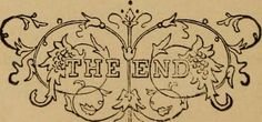 an old fashioned logo with the word the end written in large letters on it's side