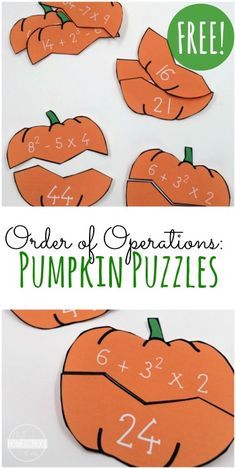 the order of operations pumpkin puzzles for kids