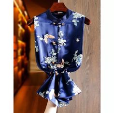 New Chinese style Women's Cotton Vest Floral Buckle Tops Sleeveless Jacket Gift | eBay Qipao Top, Chinese Qipao, Sleeveless Waistcoat, Women Vest, Tang Suit, Buckle Top, Cotton Vest, New Chinese Style, Sleeveless Jacket