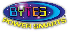 the logo for blytes power smarts, which has fireworks coming out of it