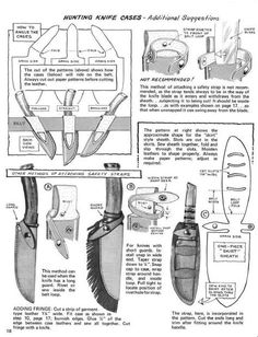 an instruction manual for cutting knives and other tools, with instructions on how to use them