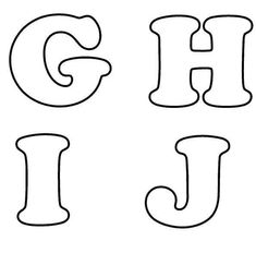 the letters g, h, and j are outlined in black ink