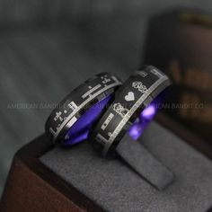 IMG_4680 Black Engraved Ring For Promise, Black Sterling Silver Engraved Wedding Ring, Black Sterling Silver Engraved Ring For Wedding, Couples' Black Promise Rings, Black Engraved Promise Ring, Black Couples Promise Rings, Black Engraved Wedding Ring, Mario Wedding, Gamer Wedding