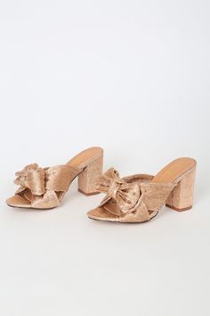 Cute Rose Gold Sandals - Vegan High Heel Sandals - Bow Sandals - Lulus Cute Heels Lulus, Single Strap Heels, Gold Ankle Strap Heels, Vegan Heels, Rose Gold Sandals, Heels Casual, Shop Boots, Black Platform Heels, Strappy High Heels