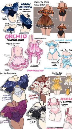 These are NOT my drawings I just made the pics together Mushroom Bathing Suit Drawing, Swimsuit Ideas Drawing, Swimsuits Drawing, Swimsuit Design Drawing, Bathing Suit Drawing, Drawing Swimsuit, Swimsuit Drawing, Swimsuit Art, Swimsuits 2024