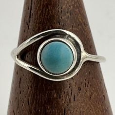 Vintage Turquoise Sterling Silver Bohemian Ring, UK Size L1/2, US Size 5 3/4, EU Size 51, Stamped 925, Front Max Width 9.2mm, Weight 1.47 Grams, Lovely Condition Adjustable Larimar Turquoise Ring, Adjustable Turquoise Larimar Ring, Handmade Turquoise Larimar Rings, Adjustable Turquoise Opal Ring, Turquoise Larimar Ring As Gift, Turquoise Larimar Round Ring, Turquoise Larimar Ring, Turquoise Larimar Ring For Gift, Metal Jewellery