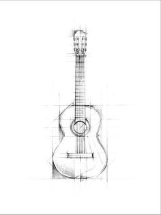 a drawing of an acoustic guitar