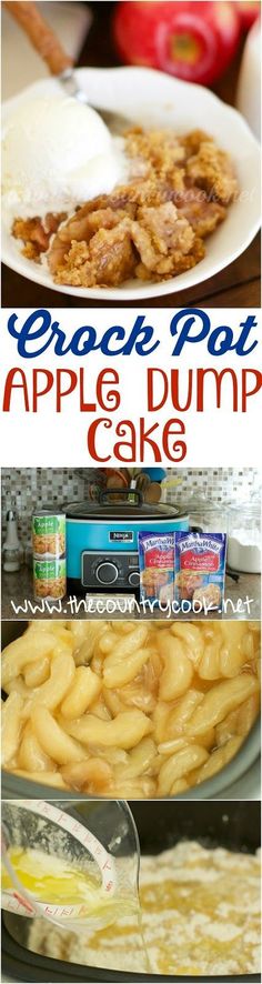 Crock Pot Apple Dump Cake Crock Pot Apple Dump Cake, Apple Dump Cakes, Dump Meals