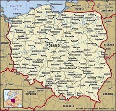 a map of poland with the capital and major cities