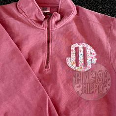 *Comfort Colors 1/4 Zip Sweatshirt *Unisex Sizing *Crimson Color *Spring Floral Appliqué Fabric Casual Pink Sweatshirt With Machine Embroidery, Pink Long Sleeve Sweatshirt With Machine Embroidery, Pink Long Sleeve Sweatshirt With Embroidery, Pink Tops With Custom Embroidery For Fall, Pink Custom Embroidered Tops For Fall, Crimson Color, Clothes Embroidery, Clothes Embroidery Diy, Embroidery Diy