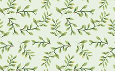 a green and yellow floral pattern with leaves