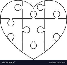 a heart shaped puzzle piece with missing pieces