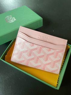 Pink Goyard Wallet, Pink Goyard Card Holder, Pink Goyard Bag, Card Holder Aesthetic, Dhgate Finds, Goyard Card Holder, Designer Card Holder, Goyard Wallet, My Style Bags