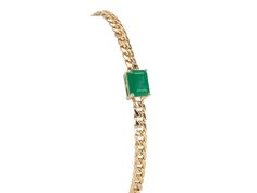 ♥ A 14K gold Miami Cuban link chain bracelet with a stunning Zambian emerald pendant in the center ♥ The emerald measures 8mm in width, 6mm in length, and sits 5mm thick ♥ The bracelet is 6" in length with an 1" extension chain for adjustment ♥ The Miami Cuban link chain is 3.5mm wide ♥ Material: 14K gold ♥ Gemstones: Zambian emerald, 1.7ct ♥ All gemstones used are genuine, earth-mined, and guaranteed conflict-free! Miami Cuban Link Chain, Miami Cuban Link, Emerald Bracelet, Link Chain Bracelet, Miami Cuban, Zambian Emerald, Emerald Pendant, Pave Ring, Cuban Link Chain