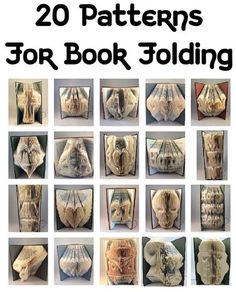 the cover of 20 patterns for book folding, with images of different types of folded books