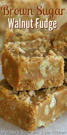 #BrunchWeddingWonders Brown Sugar Fudge, Homemade Fudge Recipes, Walnut Fudge, Easy Candy Recipes, Fudge Bars, Fudge Recipes Easy, Homemade Fudge