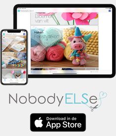 the website for knitting and crochet is displayed next to an iphone, tablet or laptop