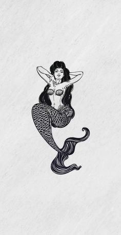 a drawing of a mermaid sitting on top of a wave