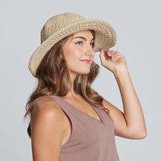 The sister to our handmade original cotton crochet, this hat features a beautifully scalloped edge paired with our signature crocheted style. With its easily storable design and great sun protection, this hat is perfect for any occasion! Features: Packable 4" brim Hat size: 57cm One size 100% cotton UPF 50 Wide Brim Hat Summer, Scarf Poncho, Cotton Hat, Natural Tan, Cute Hats, Dress Hats, Cotton Crochet, Wide Brimmed Hats, Crochet Hat