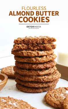 a stack of cookies sitting on top of a table