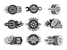 tire service logos and emblems for cars, trucks, motorcycles or any other vehicle