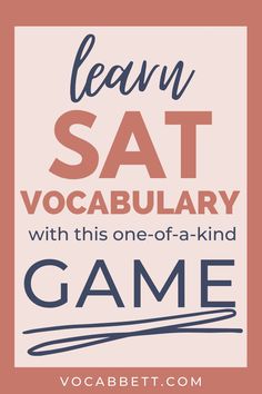 a poster with the words learn satt vocabulaary and game on it