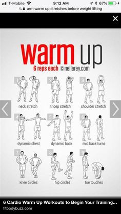 an exercise poster showing how to warm up