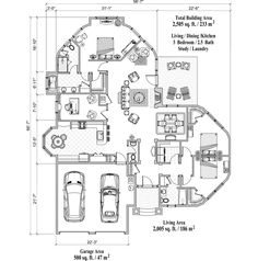 the floor plan for a two bedroom apartment with an attached garage and living room area