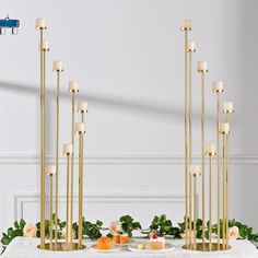 PRICES MAY VARY. Product Size: 8 arm candelabra for wedding decoration,Height: 42inch/107cm; Bottom Diameter: 9.44inch/24cm.The large base provides stable support.Suitable for candles with a diameter of 1.96inches. (Candles are not included) It can also be decorated with LED pillar candles.Increase the beautiful atmosphere of candlelight dinner and party. Floor Candle Holder Set:Elevate your decor with these exquisite 8 arm metal candle holders that exude timeless elegance.The8 arms candelabra set at different heights, they create a symmetric visual appeal, also make a striking statement piece that adds character and style to any room. Premium Quality: Our floor candelabras are made of sturdy metal materials. Through pressure casting, paint baking and other processes, it strengthens the an Gold Pillar Candle Holders, Gold Pillar Candles, Floor Candelabra, Party Floor, Floor Candle Holders, Candlelight Dinner, Floor Candle, Metal Candle Holder, Pillar Candle Holder