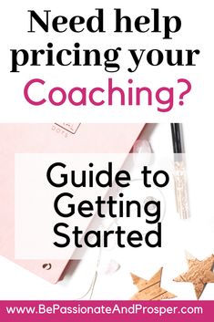 a notepad with the words need help pricing your coaching? guide to getting started