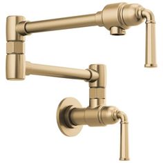 two faucets with handles on each side