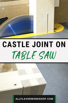 There are a few ways how to make a castle joint. One of the methods is to cut a castle joint on a table saw. A castle joint is one of the strongest woodworking joints and is often used to make furniture, tables and beds. The best way how to make a castle joint on a table saw is to use a table saw tenoning jig a miter gauge or a crosscut sled. Learn step by step how to make a castle joint on a table saw. A great weekend project for a woodworking beginner. #joinery #garageshop #castlejoint #diy Tenon Jig, Woodworking Beginner, Crosscut Sled, Cnc Furniture Plans, Table Saw Jigs, Woodworking Shop Plans, Make Furniture, Cnc Furniture, Woodworking Shop Projects