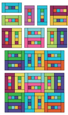 six different colored squares arranged in rows on a white background, each with an individual's own image