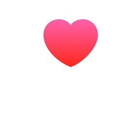 a red heart on a white background with the word love written below it in pink