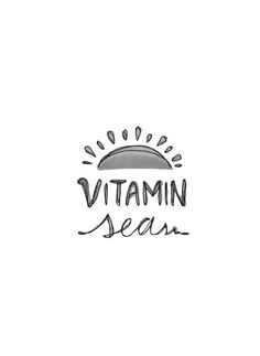 the logo for vitamin season, which is written in black ink