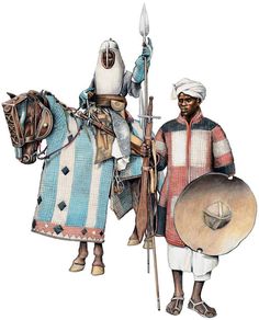 SUDANESE MAHDIST WARRIORS 1:Baqqara Cavalryman.2:Judanese footsoldier. Arab Conquest, Battle Art, Historical Pics, Desert Theme, Roman Warriors