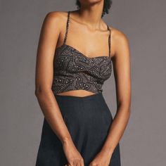 Selling A Classic Anthropologie Sleeveless Cutout Tank Size Medium. Black Motif Coloring. Never Worn, Nwt. From A Smoke And Pet Free Home. Bundle To Save Z10 Anthropologie, Womens Tops, Black White, Size Medium, Black And White, Pet, Women Shopping, White, Color