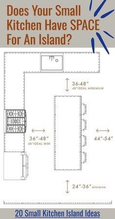 a small kitchen has space for an island and is shown with the words does your small kitchen have space for an island?