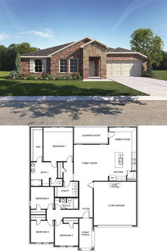 4-Bedroom Single Family Home with Front Porch and Covered Patio (1,946 Sq. Ft. Floor Plan) Home With Front Porch, Cozy Front Porch, In Law Suite, Single Family Home