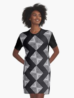 "Square Nets in B & W" Graphic T-Shirt Dress for Sale by MagpieSprings | Redbubble Dress Shop, Designer Dresses, Graphic Tshirt