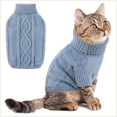 Dog Sweater Winter Puppy Clothes, Turtleneck Warm Cat Sweater Fleece Kitten Clothes, Pullover Knit Christmas Holiday Pet Appa Clothes Turtleneck, Pet Outfits, Cat Sweater, Puppy Clothes, Dog Sweater, Cat Clothes, Pet, Christmas, Clothes