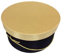 PRICES MAY VARY. Black bengaline fabric hatbox with a gold bengaline lid and a gold cording handle. Inside dimension is 14.75" diameter x 7.5" tall Manufactured using high quality fabrics, recycled chipboard and non-toxic adhesives. Interior lined with white chipboard. Closet Storage Accessories, Leopard Hat, Clothing Closet, Hat Organization, Hat Boxes, Accessory Organization, Closet Storage, Clothes Organization, Storage Organization