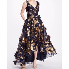 It’s Gorgeous, Size 10. I Decided On Another Dress That’s Why I’m Selling. Thanks! Marchesa Notte Dress, Hi Low Gown, Chiffon Wrap Dress, Marchesa Dresses, Marchesa Dress, High Low Gown, Organza Gowns, Pleated Gown, Gown Skirt