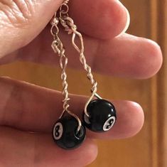 These are handcrafted pool ball earrings - great for league players or any pool shark! Pool Ball, Ball Earrings, 8 Ball, Earrings Studs, Hippie Boho, Jewelry Earrings Dangle, Etsy Earrings, Dangle Drop Earrings, Handmade Items